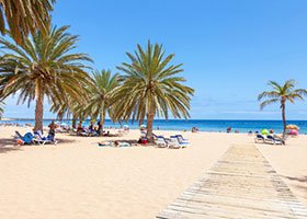 Teneriffa Südostküste... Playa Teresita - ein traumhafter Strand mit Palmen und gelben Sand