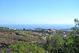 Blick von Granadilla auf die Küste und das Meer