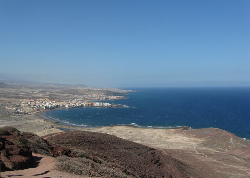 Blick auf El Médano von Montaña Roja 