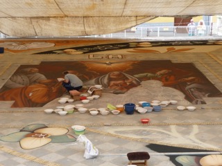 Sandbild zu Fronleichnam Copus Christi in La Orotava auf Teneriffa