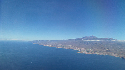 Teneriffa von Oben aus dem Flugzeug