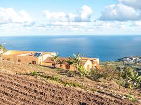 Ferienhaus auf kanarischer Finca mit Meerblick-Dachterrasse in Naturlage